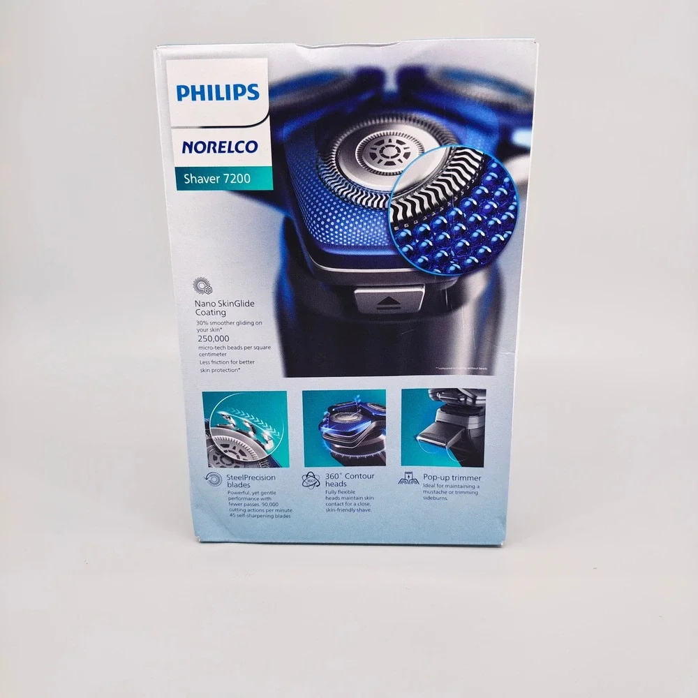 Philips Norelco Shaver 7200 Electric Razor SenseIQ Wet & Dry S7887/82 Blue/Black